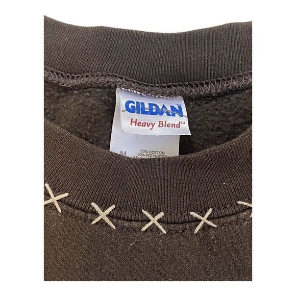 Vintage Gildan Snowman Sweatshirt Winter Size M Brown - Picture 7 of 13
